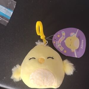 Squishmallows Aimee Yellow Baby Bird Plush Clip On